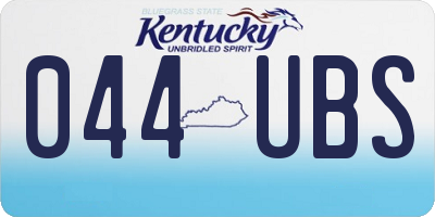 KY license plate 044UBS