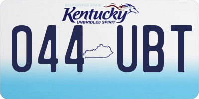 KY license plate 044UBT