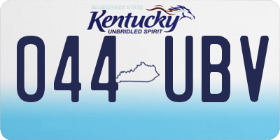 KY license plate 044UBV