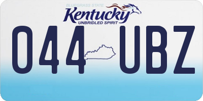 KY license plate 044UBZ