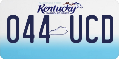 KY license plate 044UCD