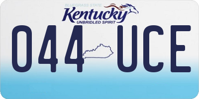 KY license plate 044UCE