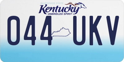 KY license plate 044UKV