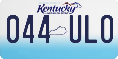 KY license plate 044ULO