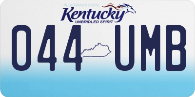 KY license plate 044UMB