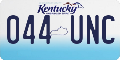 KY license plate 044UNC