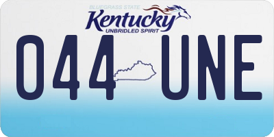 KY license plate 044UNE