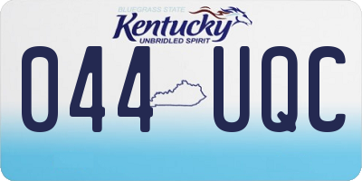KY license plate 044UQC