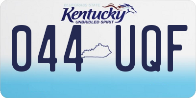 KY license plate 044UQF
