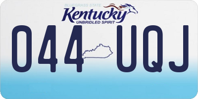 KY license plate 044UQJ