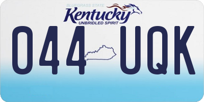 KY license plate 044UQK