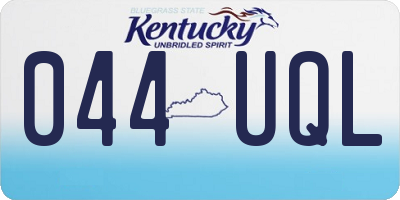 KY license plate 044UQL