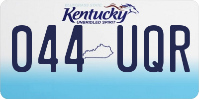 KY license plate 044UQR