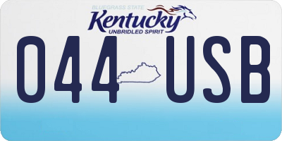 KY license plate 044USB