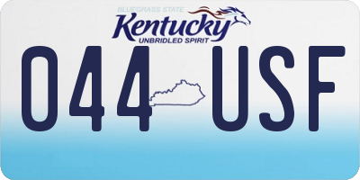KY license plate 044USF