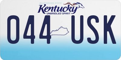 KY license plate 044USK