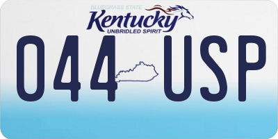KY license plate 044USP