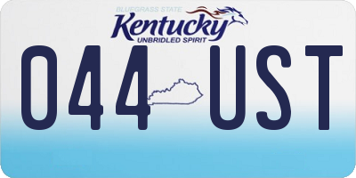 KY license plate 044UST