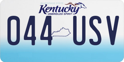 KY license plate 044USV