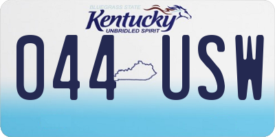 KY license plate 044USW