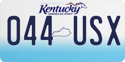 KY license plate 044USX