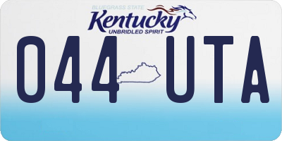 KY license plate 044UTA