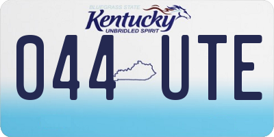 KY license plate 044UTE