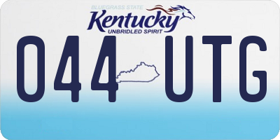 KY license plate 044UTG