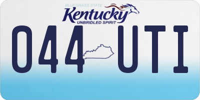 KY license plate 044UTI