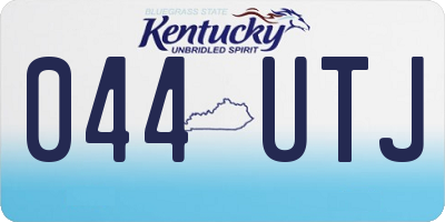 KY license plate 044UTJ