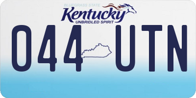 KY license plate 044UTN