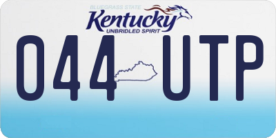 KY license plate 044UTP