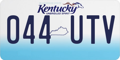 KY license plate 044UTV