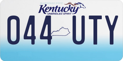 KY license plate 044UTY
