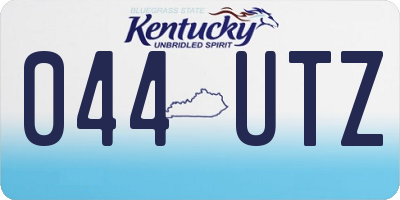 KY license plate 044UTZ