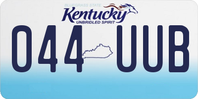 KY license plate 044UUB