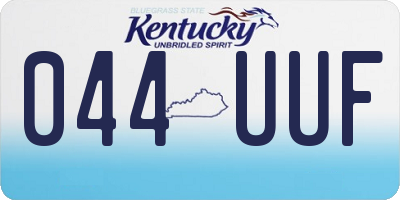 KY license plate 044UUF