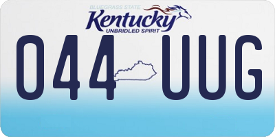 KY license plate 044UUG