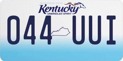 KY license plate 044UUI