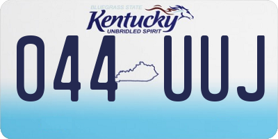 KY license plate 044UUJ