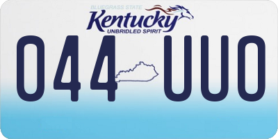 KY license plate 044UUO