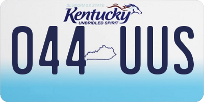 KY license plate 044UUS