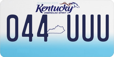 KY license plate 044UUU