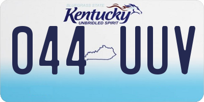 KY license plate 044UUV