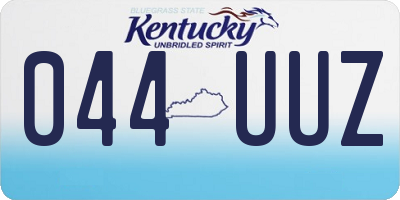 KY license plate 044UUZ
