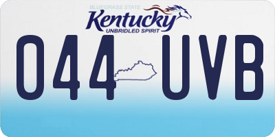 KY license plate 044UVB
