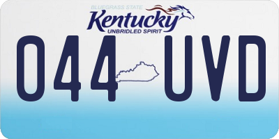 KY license plate 044UVD