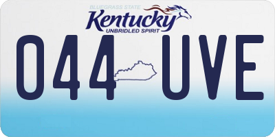 KY license plate 044UVE