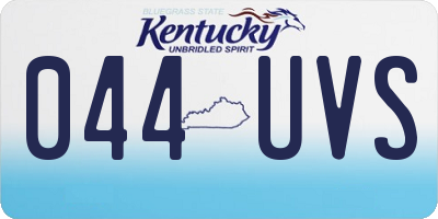 KY license plate 044UVS