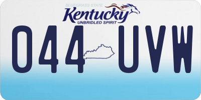 KY license plate 044UVW